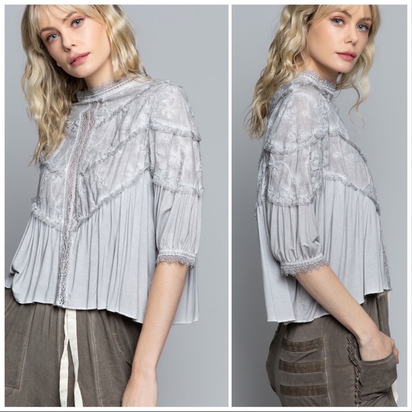 Romancing the Stone washed Feminine Top - Picture 4 of 9